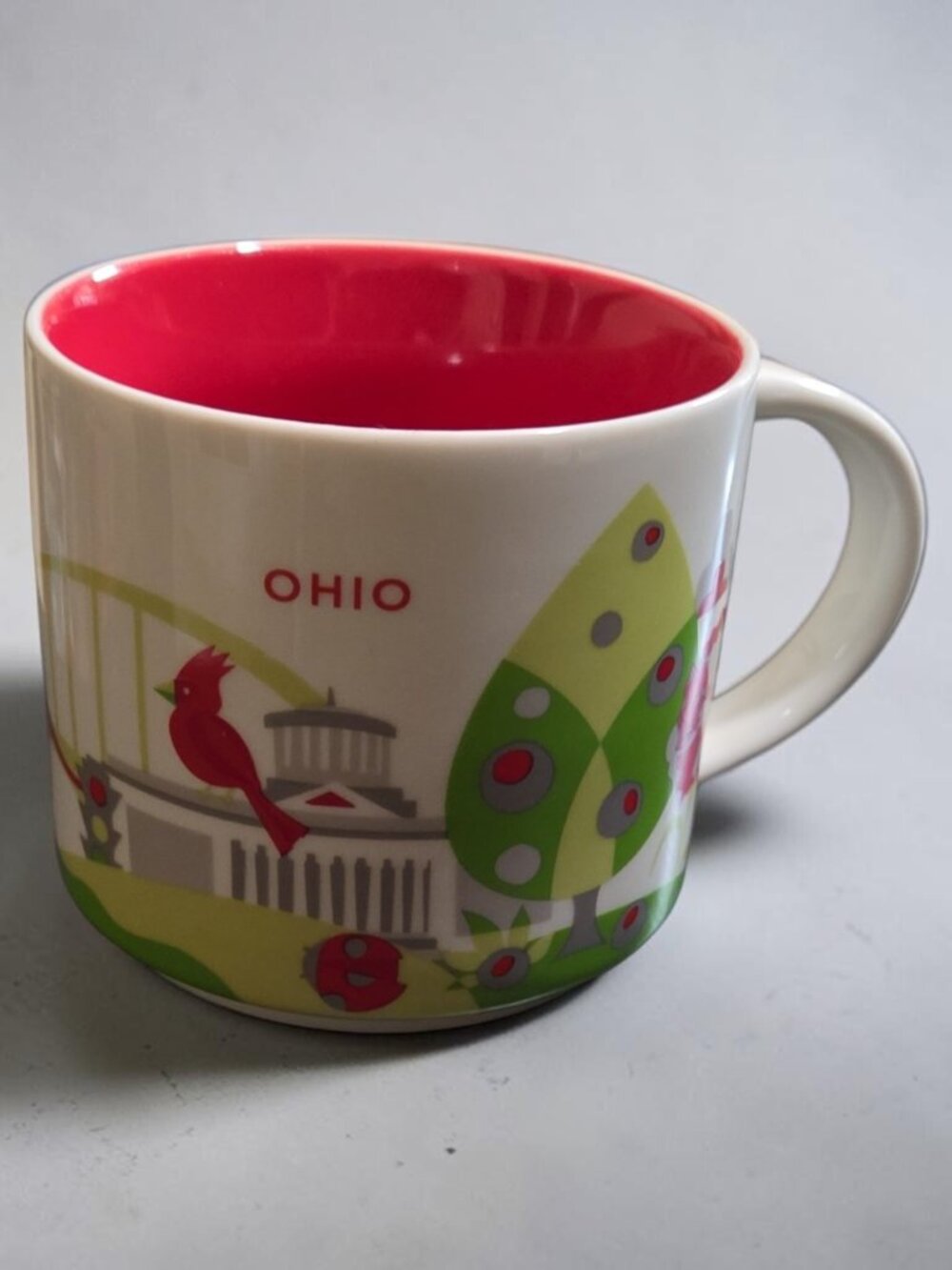 Starbucks Ohio You Are Here Series 14oz Mug Red Cardinal Buckeye 2015